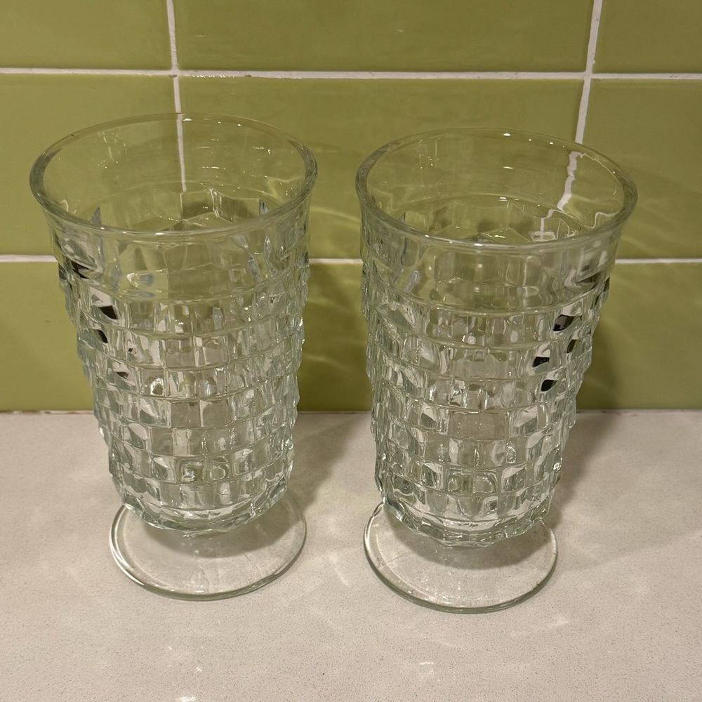 Indiana Glass Whitehall Footed Iced Tea Tumblers - Set of 2